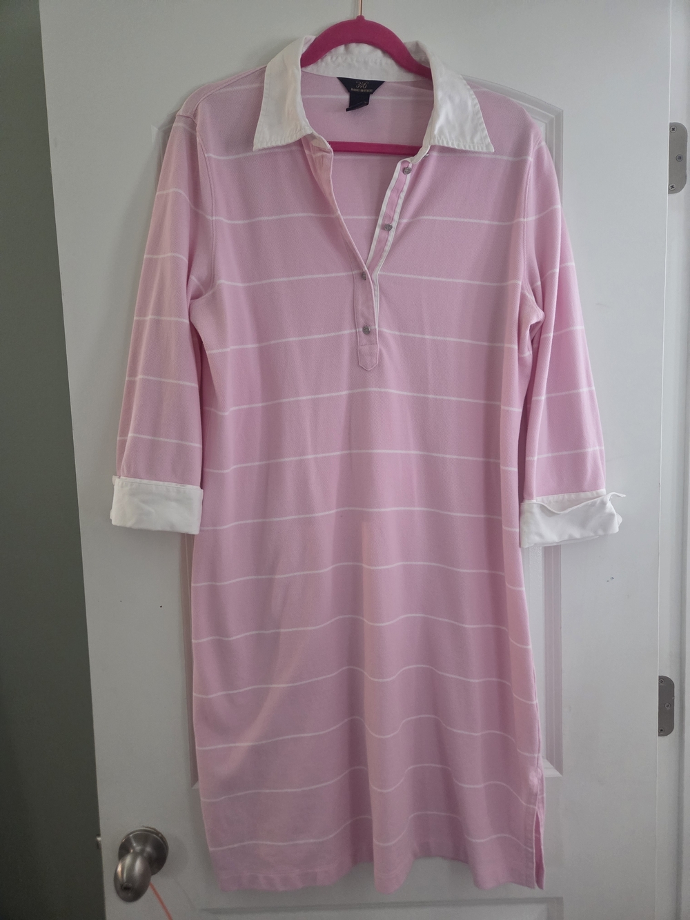 Brooks Brothers Pink and White Striped Polo Dress